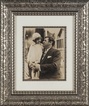 1926 "Babe Ruth with His Daughter" Original Type 1 Photograph Framed